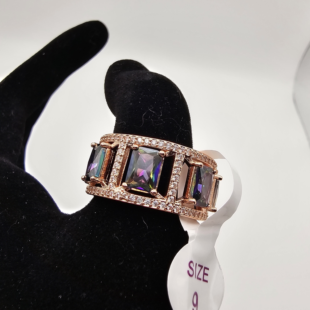 NEW Bomb Party "Say It's Fate" June Bday Ring Size 9 Alexandrite Rose on Gold